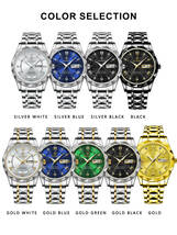 【Gold Blue】メンズ高品質腕時計 海外人気ブランド Podedagar 防水 カレンダー クォーツ式 モデル615_画像2