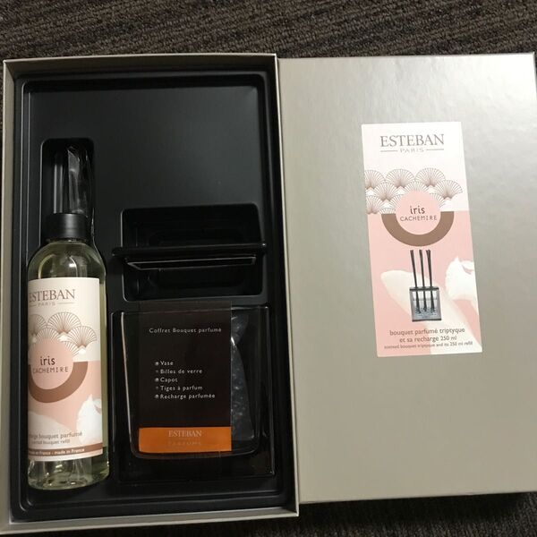 新品未使用 日本香堂 エステバン ESTEBAN イリスカシミア コフレ ラタンブーケ フレグランスリフィル250ml