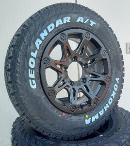 ジムニー JB23 JB64 JA22 JA12 JA11 BDX08 ヨコハマ ジオランダーAT 185/85R16 タイヤホイールセット 16インチ ホワイトレター