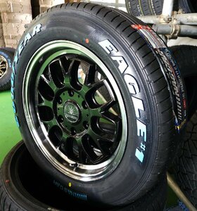 200系ハイエース レジアスエース 215/60R17 人気ホイール新品4本セット グッドイヤー ナスカー ホワイトレター BD00 17インチ