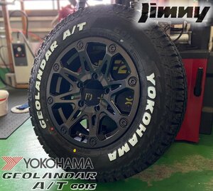 ヨコハマ ジオランダー AT 185/85R16 ジムニー JB64 JB23 JA12 BDX08 G015 タイヤホイールセット 16インチ ホワイトレター