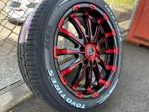 ハイエース車検対応18インチホイールセット BD12 レッド TOYO H30 225/50R18_画像3