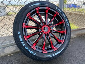 ハイエース車検対応18インチホイールセット BD12 レッド TOYO H30 225/50R18