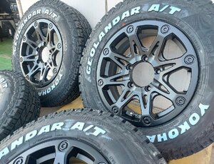 ジムニー JB23 JB64 JA22 JA12 JA11 BDX08 ヨコハマ ジオランダーAT 185/85R16 タイヤホイールセット 16インチ ホワイトレター