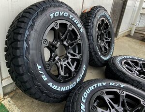 ジムニー JB64 JB23 JA12 タイヤホイール 5本セット（背面用付き）16インチ BDX08 TOYO オープンカントリーRT 185/85R16 ホワイトレター