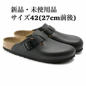 BIRKENSTOCK Boston ボストン ナチュラルレザー ブラック メンズ サンダル 42