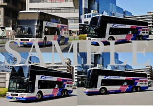 D【バス写真】L版４枚　西日本JRバス　エアロキング　ドリーム号　京都駅