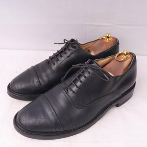 パラブーツ 8 / 27.0cm-27.5cm 位 Paraboot ブラック 黒 キャップトゥ レザーシューズ フランス製 メンズ 本革 中古 古着 ds3599