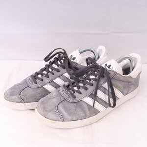 GAZELLE 26.0cm/adidas ガゼル ガッツレー アディダス スニーカー グレー ホワイト 中古 古着 メンズ ad4177