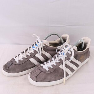 GAZELLE 27.5cm/adidas ガゼル ガッツレー アディダス スニーカー グレー ホワイト 中古 古着 メンズ ad4269