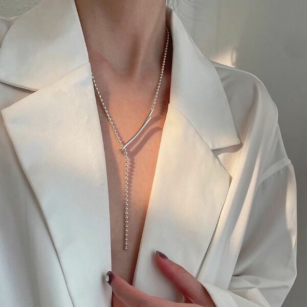 【新品】ball chain necklace / silver