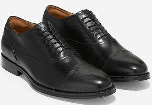 Cole Haan 26.5cm ビジネス オックスフォード キャップ ストレート チップ プレーン ブラック 黒 フォーマル スニーカー レザーXXX75