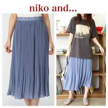 【格安】niko and... ニコアンド プリーツロングスカート 女性用 レディース 春夏 薄手 ブルー系 K-1211_画像1