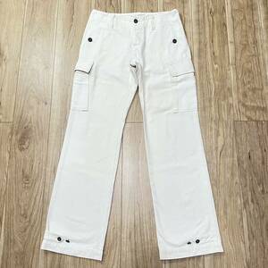 [ made in Japan ]Ralph Lauren Ralph Lauren white cargo pants white lady's herringbone beautiful Silhouette size 11(L-XL degree ) R-4388