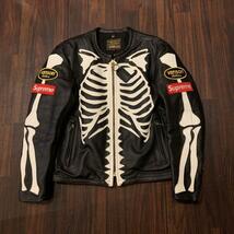 美品シュプリーム Supreme Vanson Leather Bones Jacket バンソン コラボ レザージャケット 骨ライダース 黒 ブラック M 三代目 EXILE_画像3