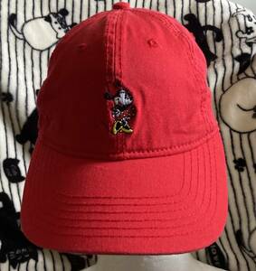 ジュニアお子様キッズ用フリーサイズ【ミニーマウス ／MINNIE MOUSE】ディズニー Disney かわいい赤色キャップ帽子CAP