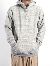 定価2.9万 nonnative COACH HALF ZIP HOODY COTTON SWEAT OVERDYED 1 プルオーバー ジップ パーカー 霜降りグレー 裏起毛_画像4