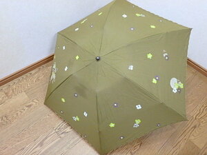 s305k　折りたたみ傘　NEISHA　日傘　花柄　ムーンバット　レディース　女性用　グリーン　中古