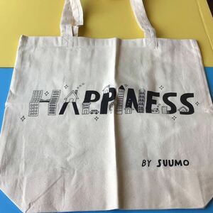 未使用 「 エコバッグ スーモ suumo HAPPINESS 」ナチュラル 買い物袋 / 雑誌はつきません 特典 エコバッグ のみ / トートバッグ 通学にも