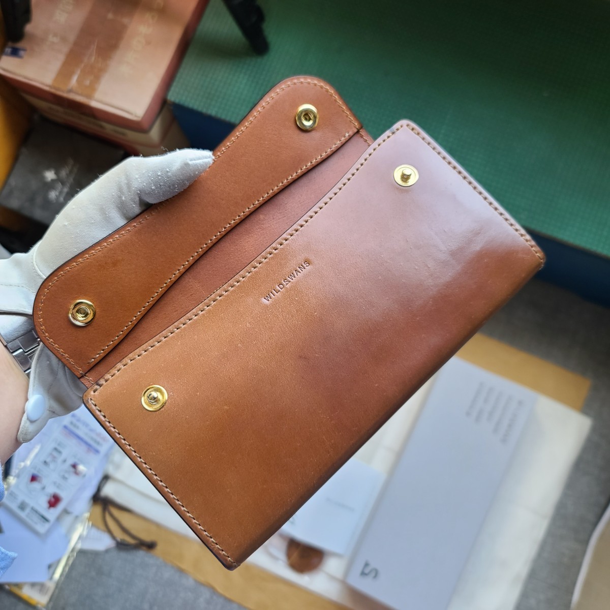美品,交渉可!シェルコードバン,WAVE,ウェイブ,バーボン,ブッテーロ
