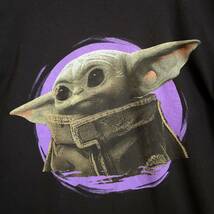 STAR WARS スターウォーズ ベイビーヨーダ プリントTシャツ 半袖Tシャツ キャラクターTシャツ 黒 ブラック ユニセックス 海外古着 Mサイズ_画像4