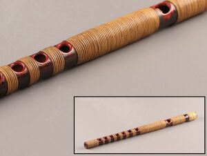 古美術 時代和楽器 竹製 能管 竜笛 時代物 初だし品 9408