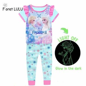 * shines! hole . snow. woman . print hole snow spring summer autumn short sleeves Kids pyjamas B0239SL4T 110cm room wear *