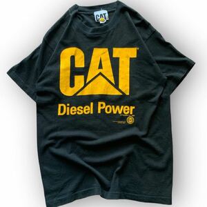 221003CHA4● 1980S CAT USA製 1980'S アメリカ製 ビンテージ vintage Tシャツ Tee 半袖Tシャツ (M) OLD プリントTシャツ 企業tシャツ