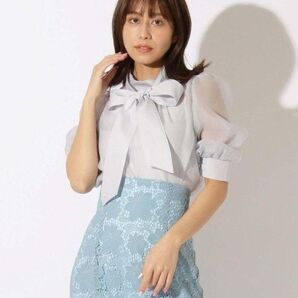 And Couture キャミ付き ボウタイ シアーブラウス リボン