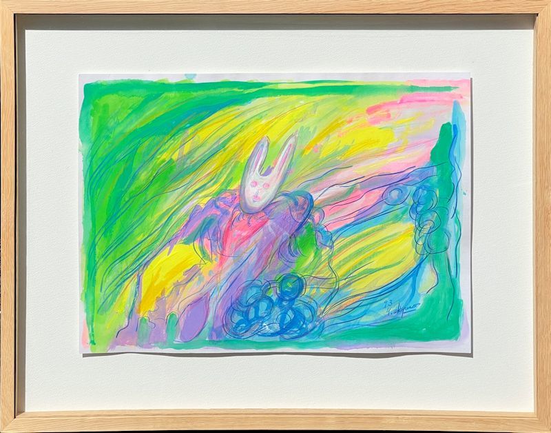 のサイズ 肉筆油絵F20『ヒキニの3つのスフィンクス』Salvadorダリ/模写