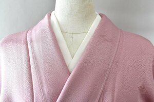 【桜庭呉服店】 色無地 パーティー 菱文 桃色 可愛い 披露宴 お茶会 身丈155cm 裄丈65cm ★着物 ia-572