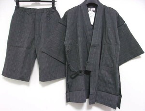  new goods *WELDON*.. woven jinbei *M* cotton 100%* dark gray * waist adjustment specification * trousers pocket attaching * made in Japan ②