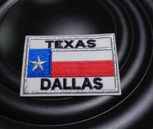 白青赤TX州旗◆新品　ダラス　 Dallas　テキサス Texasアメリカ　州フラッグ　旗　刺繍ワッペン激渋◆カウボーイズ◆洋服・衣類・衣服DIY