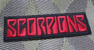 黒赤SCP長方形◆新品スコーピオンズ　Scorpionsドイツ　ハードロック　ヘヴィメタル・バンド 西ドイツ　刺繍ワッペン◆音楽　ミュージック