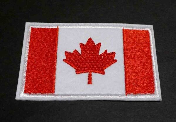 HQ CAカナダ旗■新品 カナダ CANADA 楓 刺繍ワッペン■ホッケー 野球 ■海外旅行 留学 出張◎ミリタリー 洋服・衣類・衣服DIY