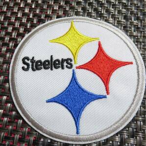 白円IR鋼鉄◆新品NFLピッツバーグ・スティーラーズPittsburgh Steelers刺繍ワッペン激渋◆アメフト アメリカンフットボール■洋服・衣服DIY