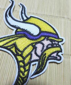 黄紫▼VK北欧海賊◆激渋NFLミネソタ・バイキングスVikings 刺繍ワッペン◆アメリカ　スポーツ◎アメフト■アメリカンフットボール◆衣服DIY