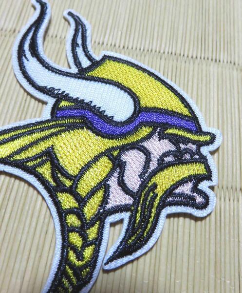 黄紫▼VK北欧海賊◆激渋NFLミネソタ・バイキングスVikings 刺繍ワッペン◆アメリカ スポーツ◎アメフト■アメリカンフットボール◆衣服DIY
