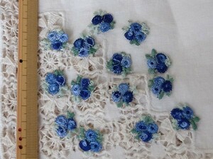 小さな花のアップリケ(濃淡ブルー、12個1組)