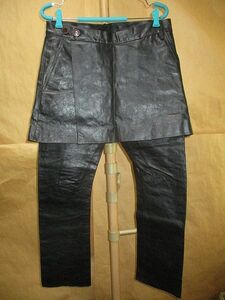  Rick Owens Rick Owens masterpiece archive all leather kau leather skirt apron sarouel pants black 46