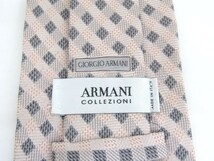 アルマーニ コレツィオーニ チェック柄 シルク 高級 イタリア ブランド ネクタイ メンズ ピンク 良品 ARMANI COLLEZIONI_画像3