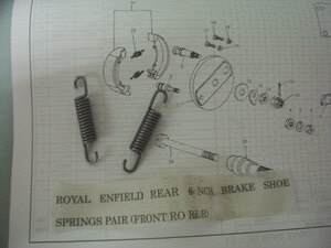  Royal Enfield железный двигатель 6 дюймовый тормозная колодка springs пара 