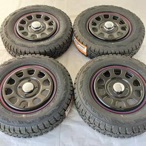 新品 デイトナ 12-4.0J＋42 4-100 ブラック タイヤ付4本SET 145/80R12 トーヨーOPENCOUNTRY R/T 軽トラ 軽バン (W2397-2)