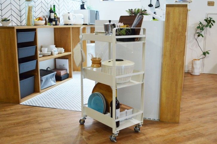 当店限定販売】 アイアンキッチンワゴンロング【ver.鉄網】キャスター