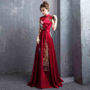  wedding dress color dress long .mi leak height 2 kind wedding two next . musical performance . presentation stage costume YL109