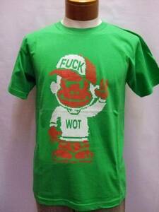 【FUCK WOT】FUCK WOT プリント 半袖 Tシャツ GREEN L 新品/希少/HIPHOP/アウトドア/ストリート/アメカジ/ミリタリー/スポーツ/快適/お買得