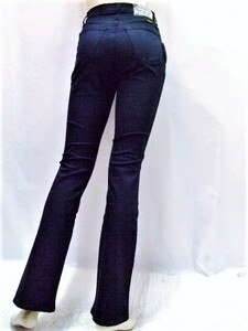 [PICCADILLY/ Piccadilly ] stretch boots cut pants NAVY 38 new goods dead stock / rare / beautiful legs / thin / comfortable / sexy / jeans / France made 