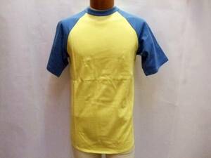 【SLAP SHOT/スラップショット】ベースボール 半袖 Tシャツ YELLOW/BLUE M 新品/デッドストック/希少/ヴィンテージ/アメカジ/日本製/お買得