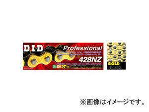 D.I.D プロフェッショナル ノンシールチェーン ゴールド＆ブラック 124L 428NZ カワサキ KLX125 125cc 2010年～2011年 2輪