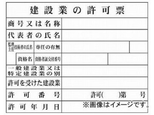 グリーンクロス H-2 建設業の許可票(現場用) 1149010402(7838239)